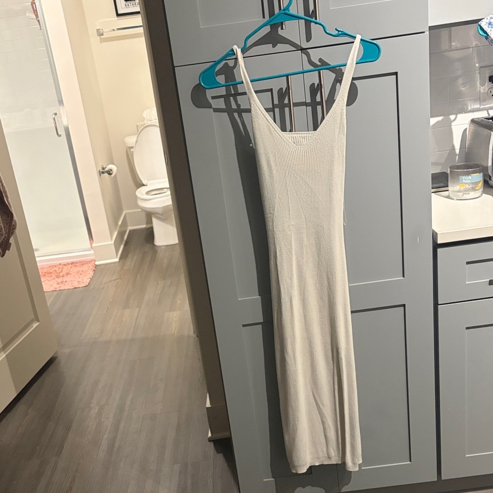 Hollister White Ribbed Dress